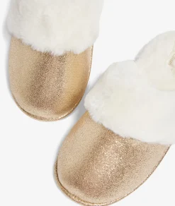 Etam Chaussons mules pailletés en fourrure OR Best Sale