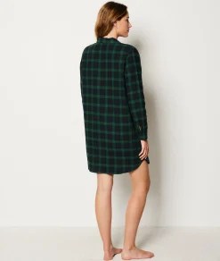 Etam Checkered Cotton Nightshirt GREEN Best