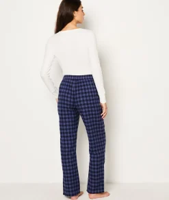 Etam Checkered Cotton Pyjama Bottoms MARINE Outlet