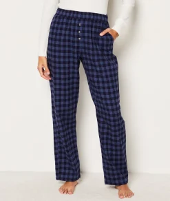 Etam Checkered Cotton Pyjama Bottoms MARINE Outlet