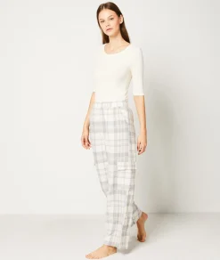 Etam Checkered Flannel Pyjama Trousers GREY Best