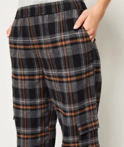 Etam Checkered Flannel Pyjama Trousers ANTHRACITE Discount