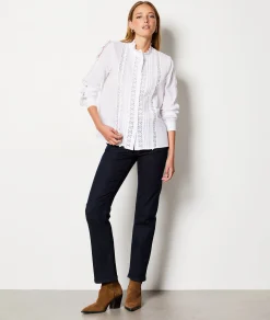 Etam Chemise boutonnée brodée ECRU Outlet
