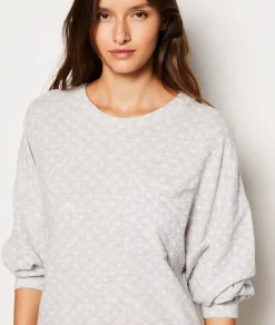 Etam Chemise de nuit en coton à pois GRIS Hot