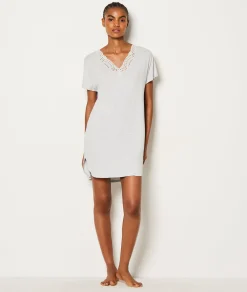 Etam Chemise de nuit en modal décolleté dentelle GRISCLAIR Store