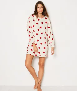Etam Chemise de nuit polaire à cœur ECRU Cheap