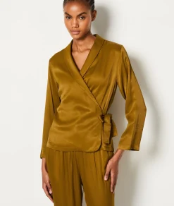 Etam Chemise de pyjama à nœud lisse KAKI Flash Sale