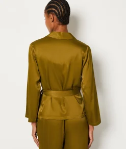 Etam Chemise de pyjama à nœud lisse KAKI Flash Sale