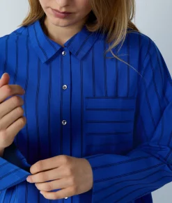 Etam Chemise de pyjama en coton à rayures BLEUROYAL Cheap