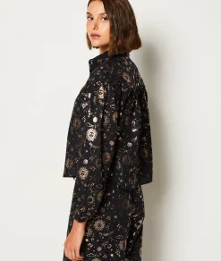 Etam Chemise de pyjama en coton imprimée constellation NOIR Online