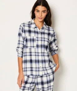 Etam Chemise de pyjama en coton à carreaux GRIS Best Sale