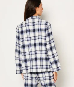 Etam Chemise de pyjama en coton à carreaux GRIS Best Sale