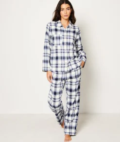 Etam Chemise de pyjama en coton à carreaux GRIS Best Sale
