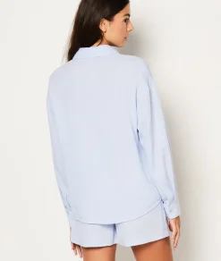Etam Chemise de pyjama en lin BLEU Cheap