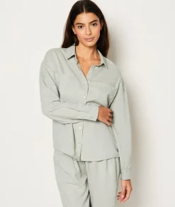 Etam Chemise de pyjama en lin KAKI Cheap