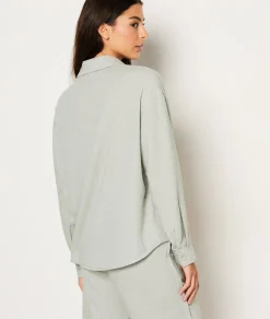 Etam Chemise de pyjama en lin KAKI Cheap