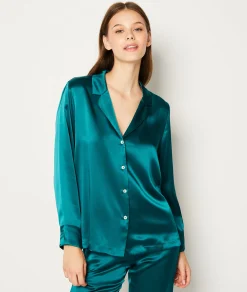 Etam Chemise de pyjama en soie EMERAUDE Sale