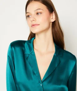Etam Chemise de pyjama en soie EMERAUDE Sale