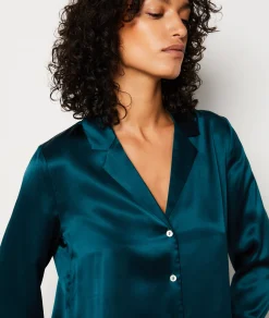 Etam Chemise de pyjama en soie IMPFONDVERT Best