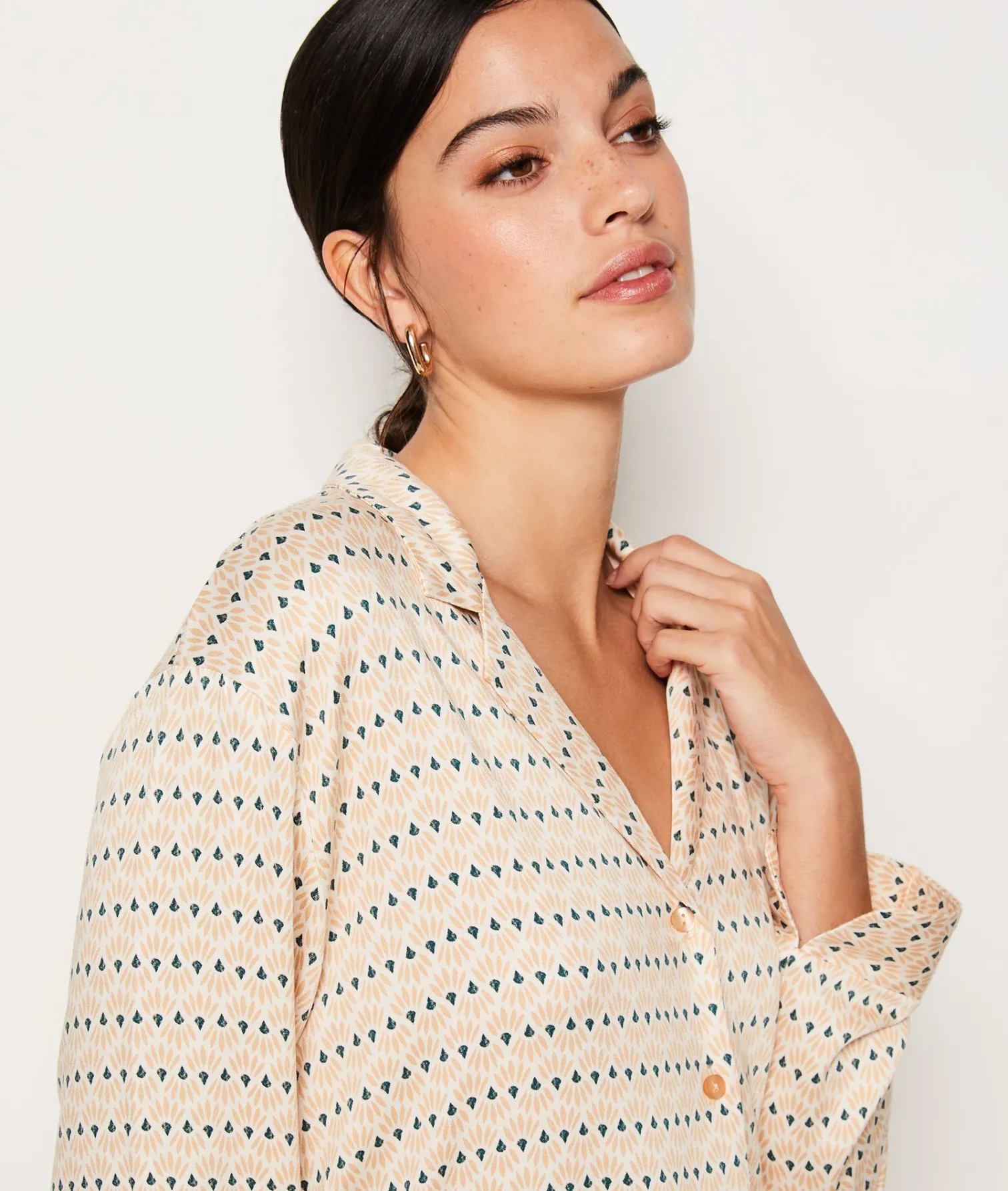 Etam Chemise de pyjama en twill imprimée IMPFONDVERT Store