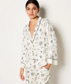 Etam Chemise de pyjama imprimée ECRU Fashion