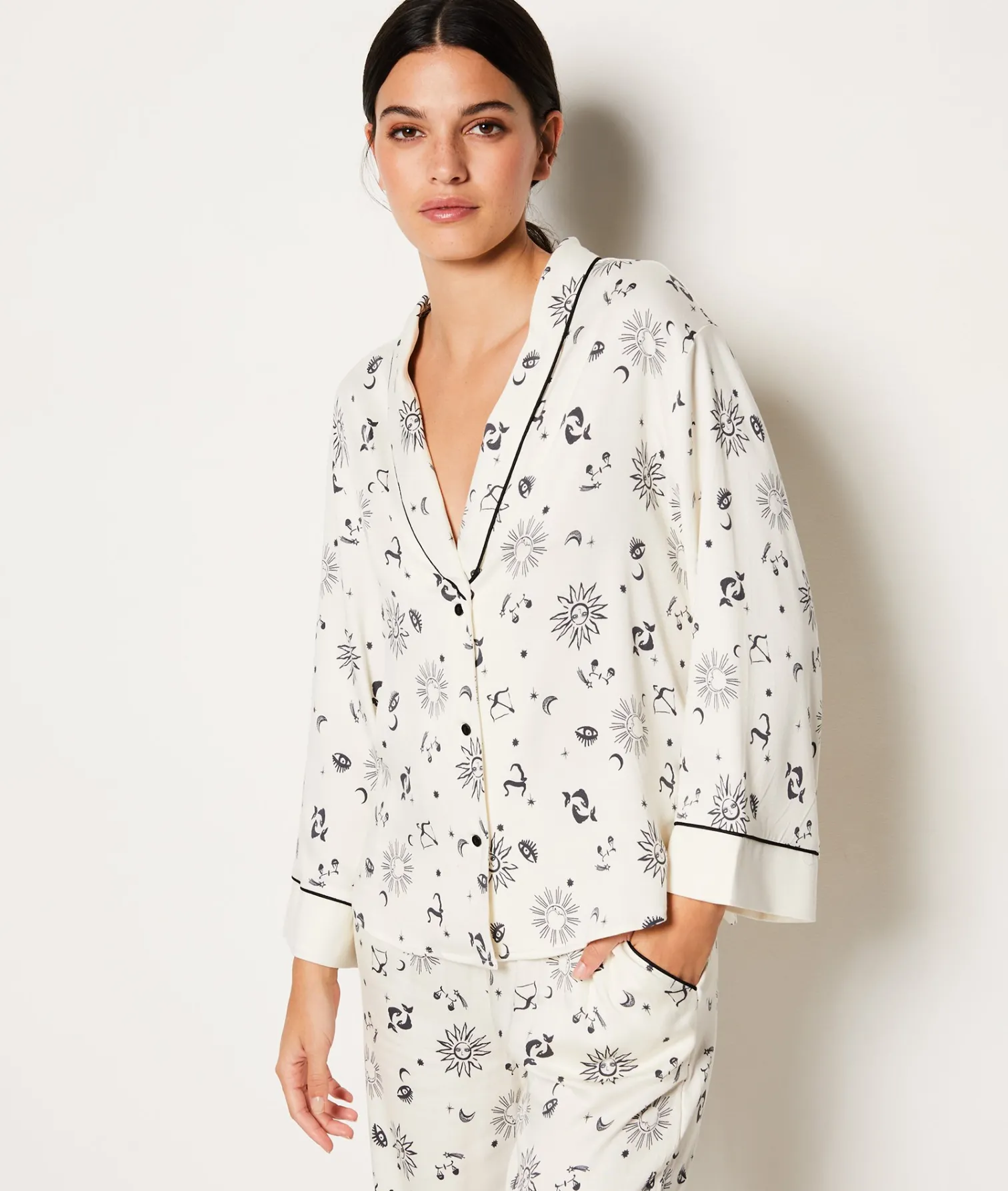 Etam Chemise de pyjama imprimée ECRU Fashion