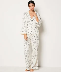 Etam Chemise de pyjama imprimée ECRU Fashion