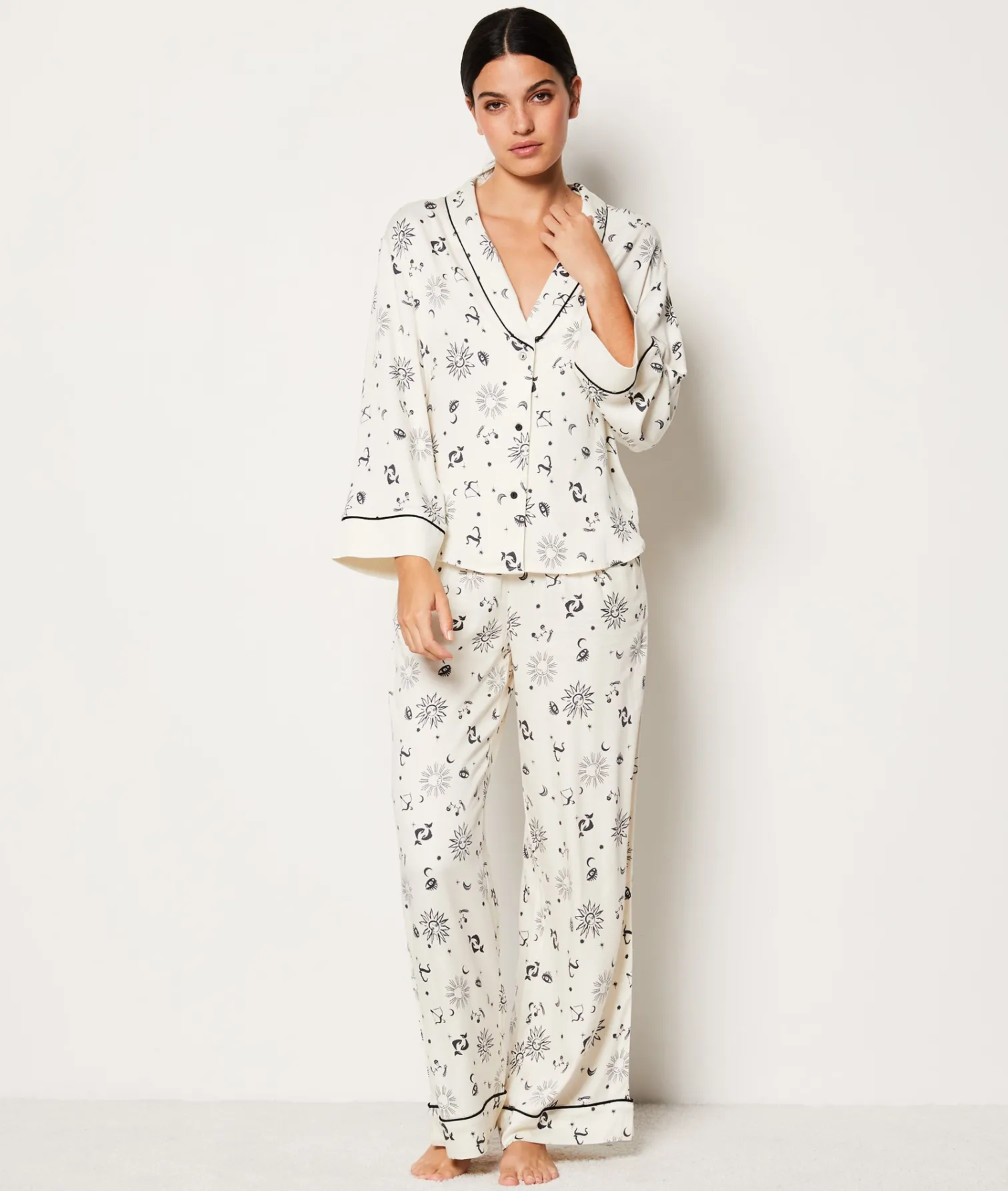 Etam Chemise de pyjama imprimée ECRU Fashion
