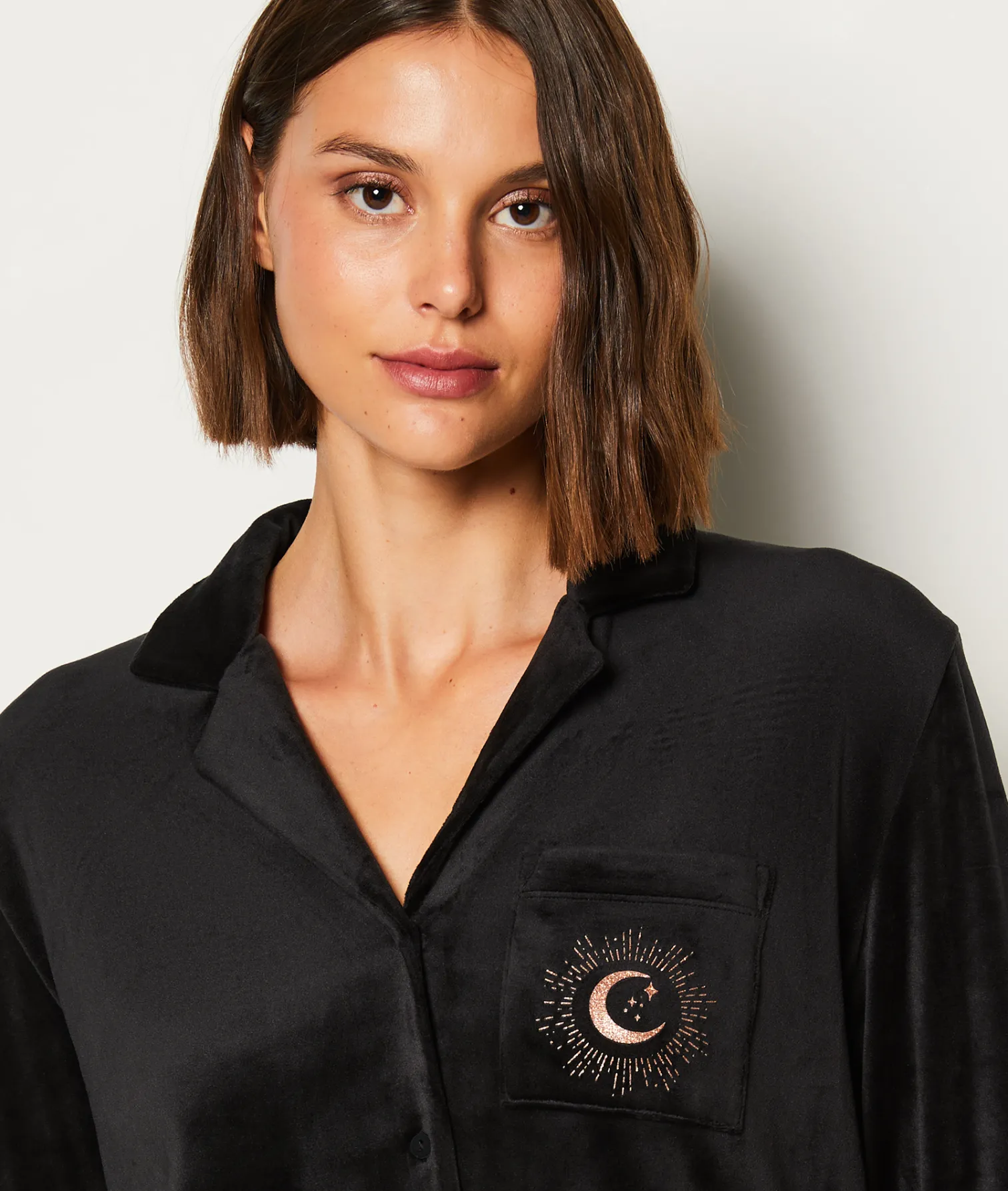 Etam Chemise de pyjama polaire NOIR Shop