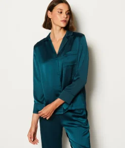 Etam Chemise de pyjama satinée VERT Best Sale