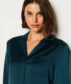 Etam Chemise de pyjama satinée VERT Best Sale