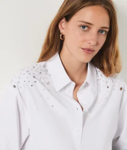 Etam Chemise détails strass BLANC Shop