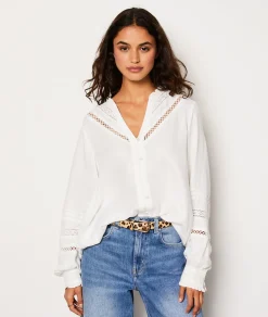 Etam Chemise fluide boutonnée brodée LIN Best Sale