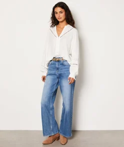 Etam Chemise fluide boutonnée brodée LIN Best Sale