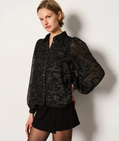 Etam Chemise manches longues irisée NOIR Discount