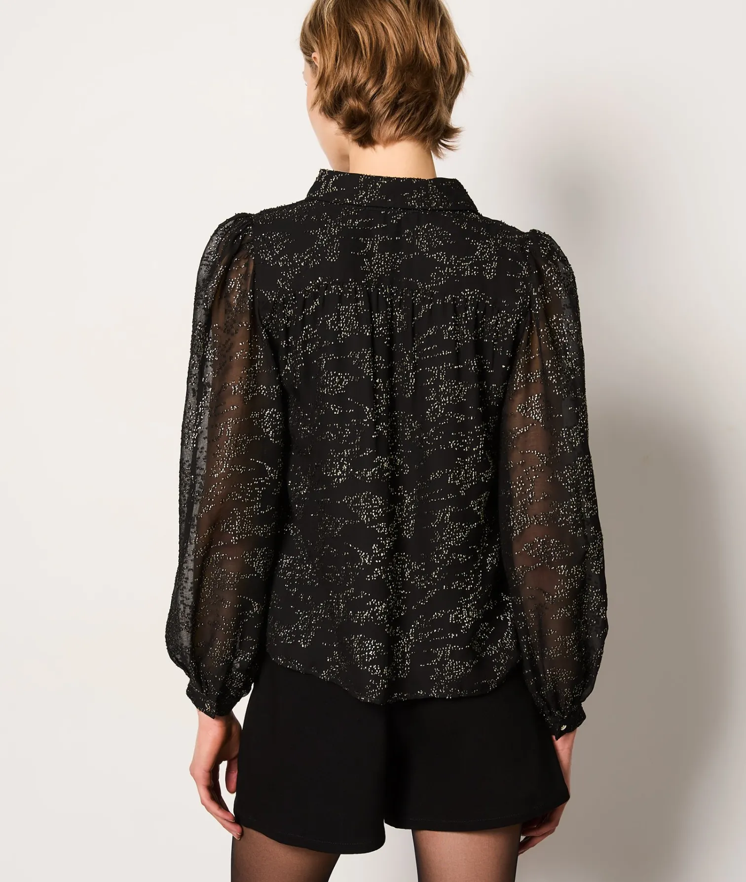 Etam Chemise manches longues irisée NOIR Discount
