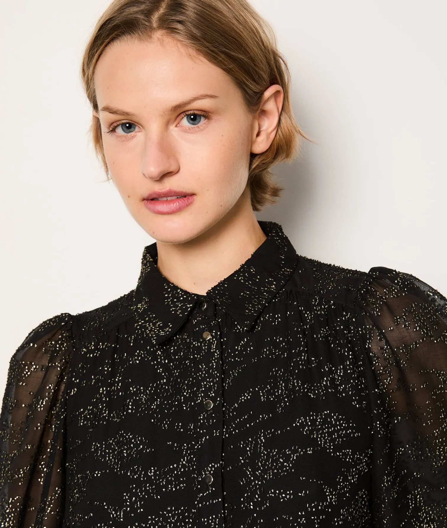 Etam Chemise manches longues irisée NOIR Discount