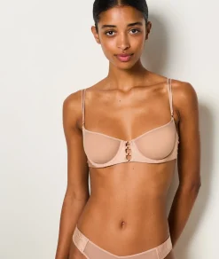 Etam Classic Wireless Bra in Silk and Tulle ECRU New