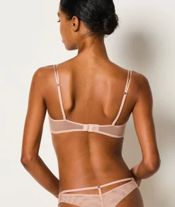 Etam Classic Wireless Bra in Silk and Tulle ECRU New
