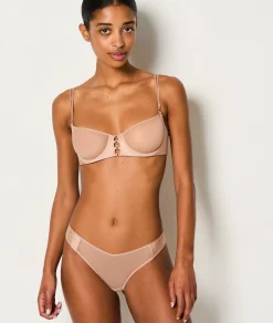 Etam Classic Wireless Bra in Silk and Tulle ECRU New