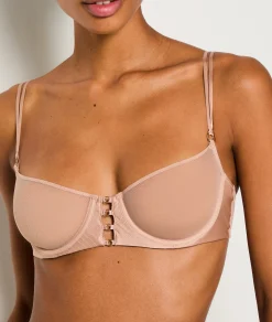 Etam Classic Wireless Bra in Silk and Tulle ECRU New