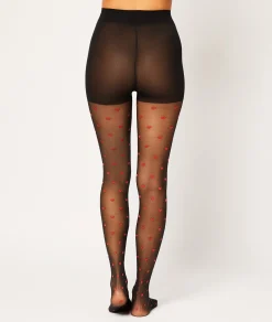Etam Collant mode motif coeur - 30D ROUGE Store