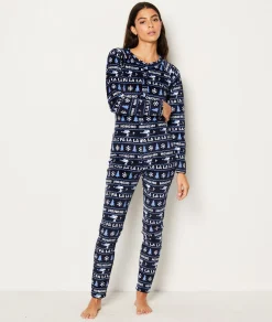 Etam Combinaison de pyjama à motifs Snoopy Peanuts™ MARINE Hot