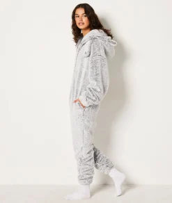 Etam Combinaison polaire à capuche GRIS Clearance