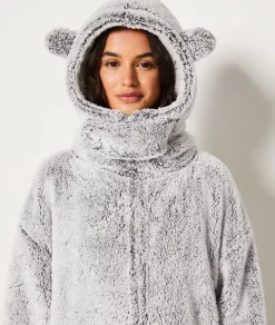 Etam Combinaison polaire à capuche GRIS Clearance