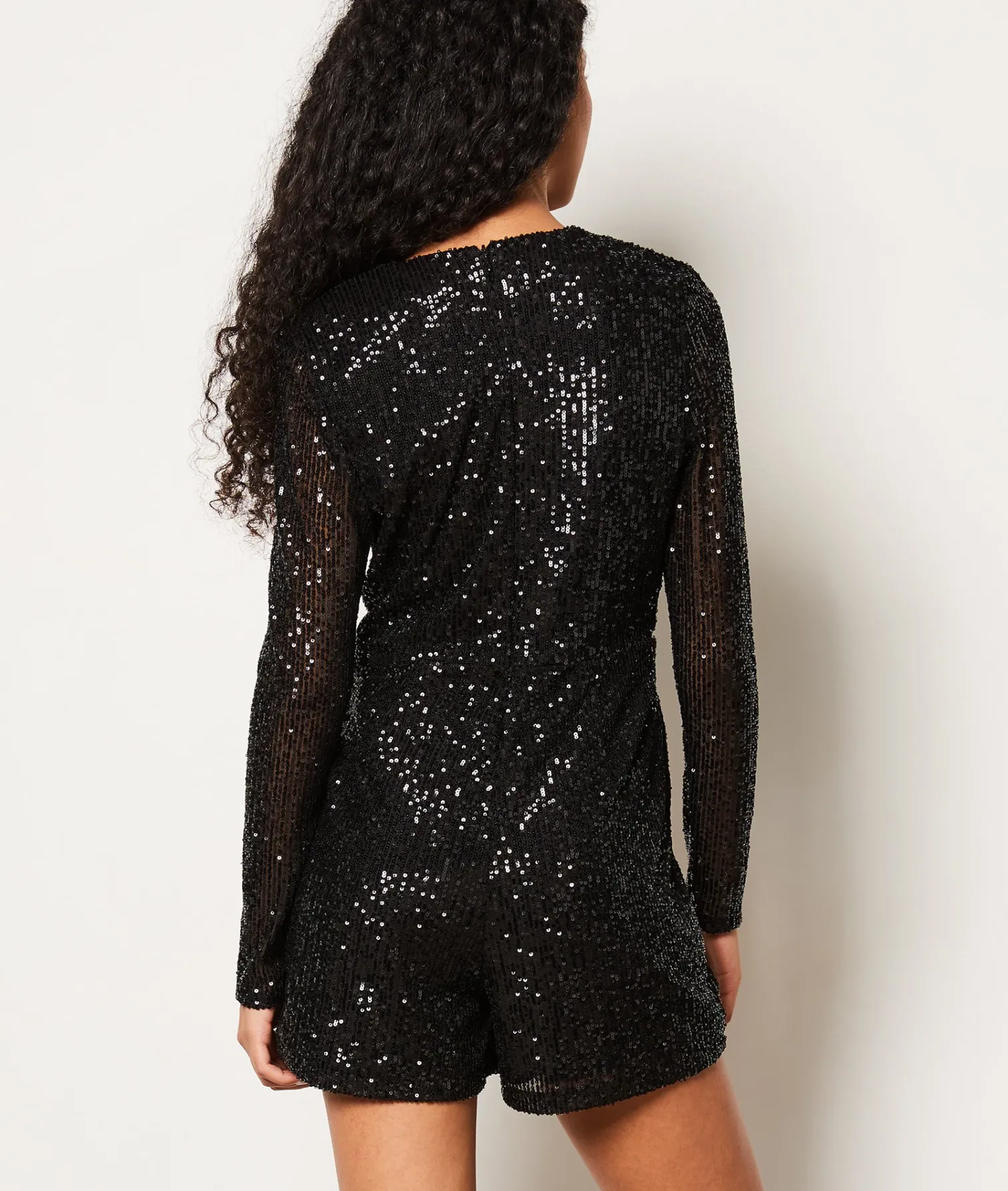 Etam Combishort col V à sequins NOIR Best Sale