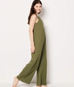 Etam Cotton Pyjama Jumpsuit GREEN Discount