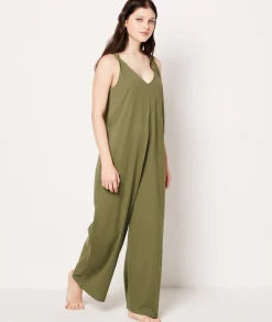Etam Cotton Pyjama Jumpsuit GREEN Discount