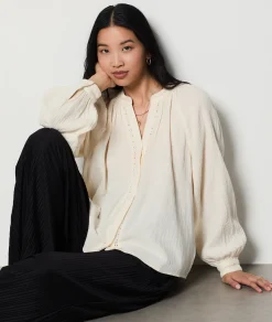 Etam Cotton Shirt ECRU Flash Sale