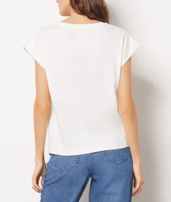 Etam Cotton T-Shirt ECRU Sale